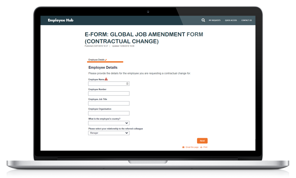 Oracle HR Helpdesk - e-Forms